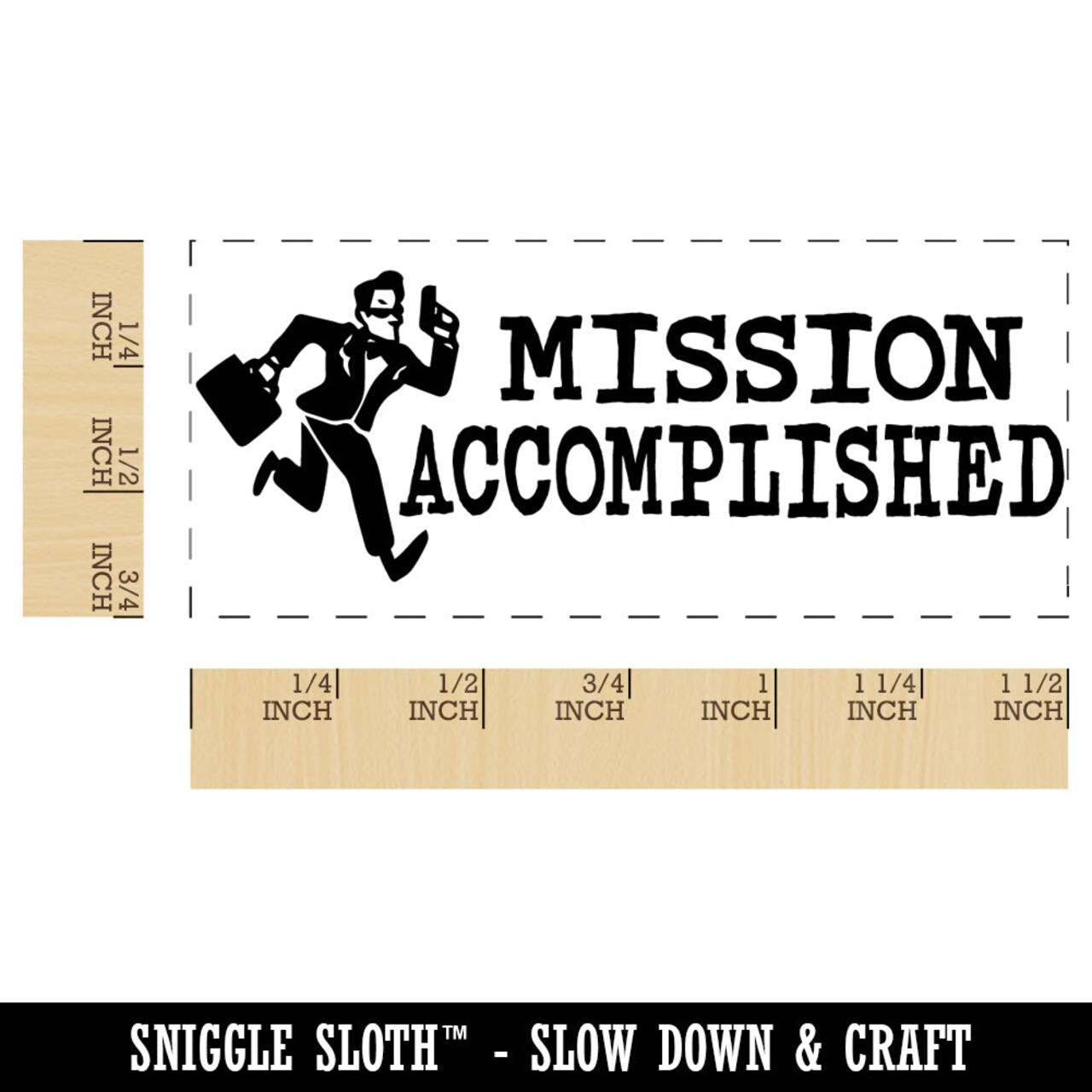 Mission Accomplished Spy Teacher Student School Self-Inking Rubber Stamp Ink Stamper